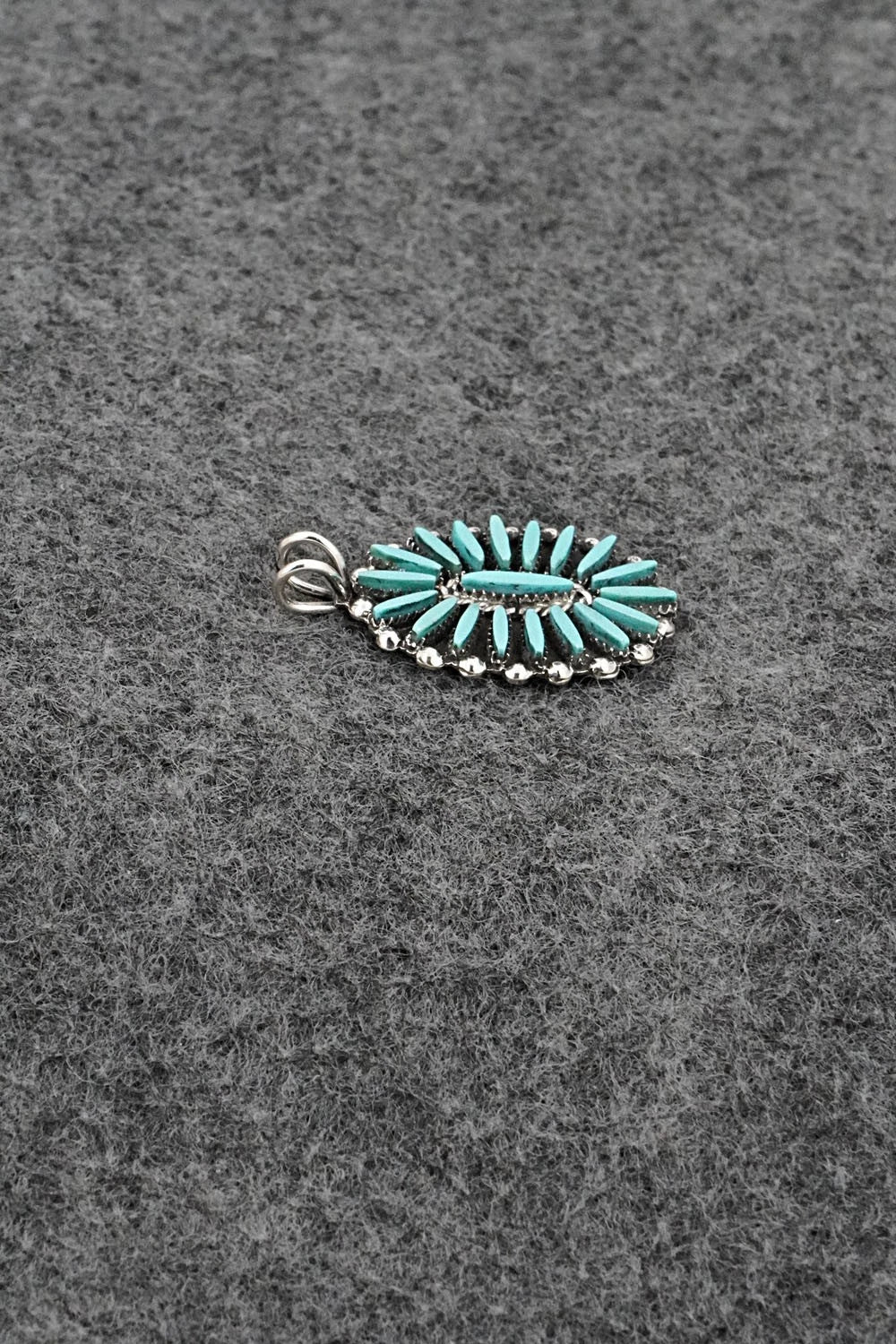 Turquoise & Sterling Silver Pendant - Fritzon Owaleon
