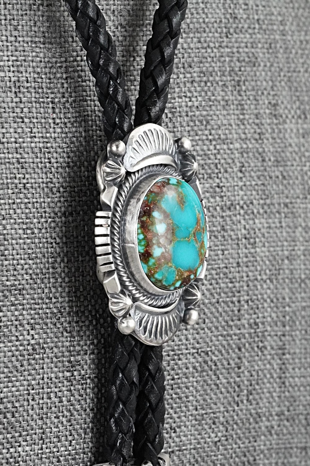 Turquoise & Sterling Silver Bolo Tie - Bob Becenti