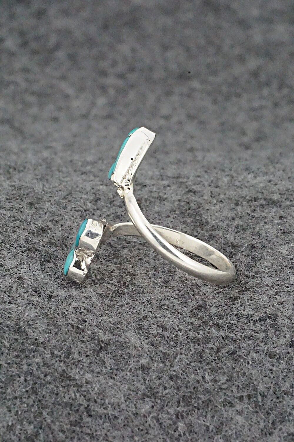 Turquoise & Sterling Silver Ring - Velda Nastacio - Size 8.5 Adj.