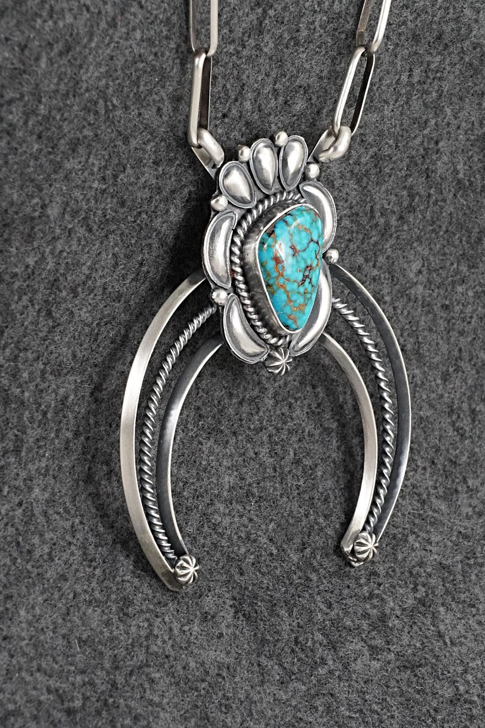 Turquoise & Sterling Silver Necklace - Raymond Delgarito