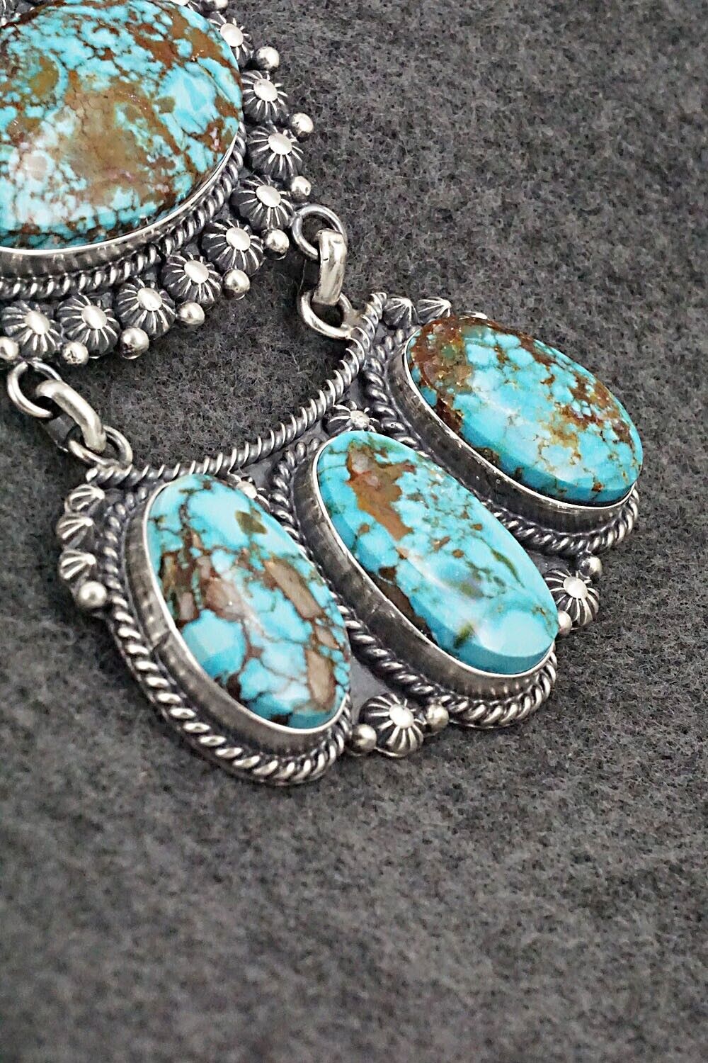 Turquoise & Sterling Silver Pendant & Earrings Set - Raymond Delgarito