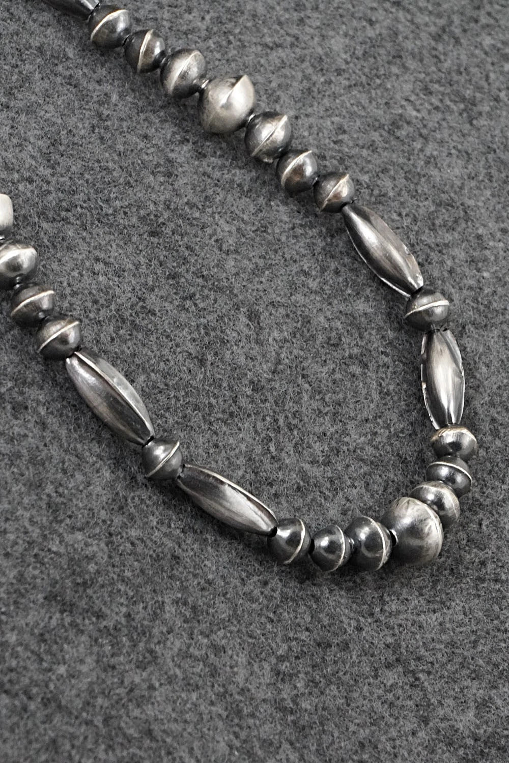 Sterling Silver Navajo Pearl Necklace 24" - Vintage