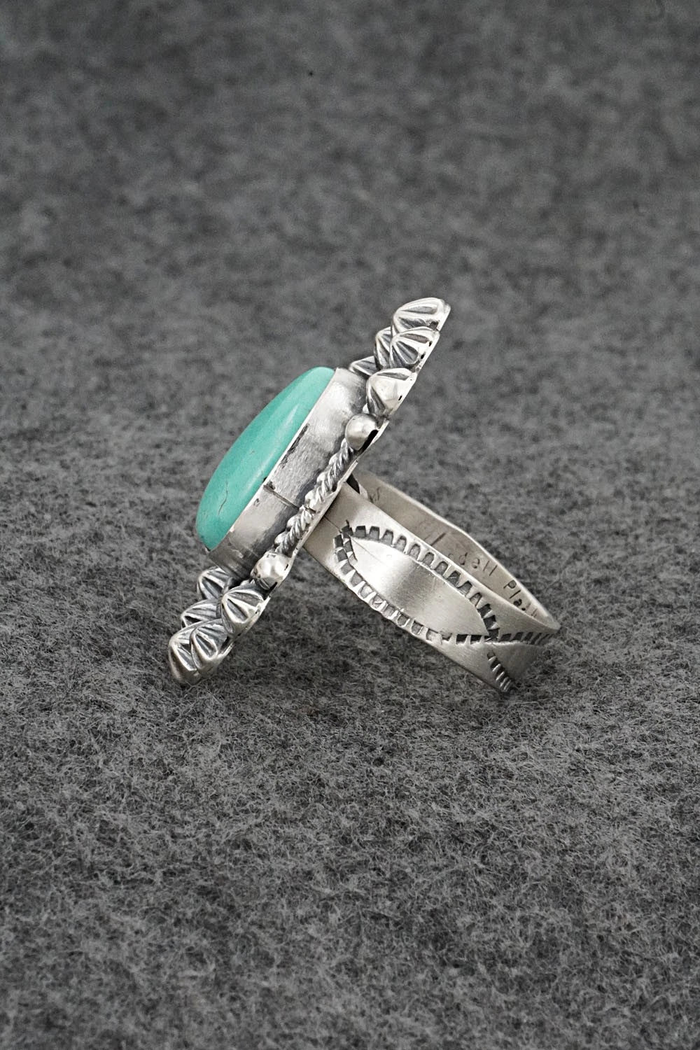 Turquoise & Sterling Silver Ring - Cordell Platero - Size Adjustable