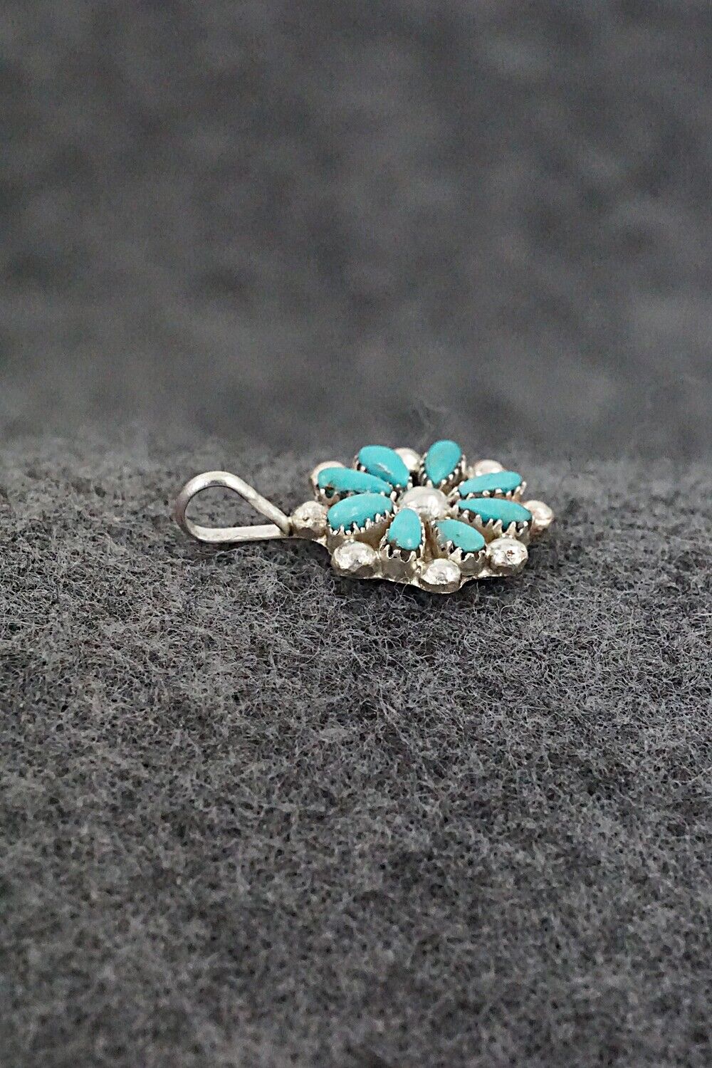 Turquoise & Sterling Silver Pendant - David Leekity