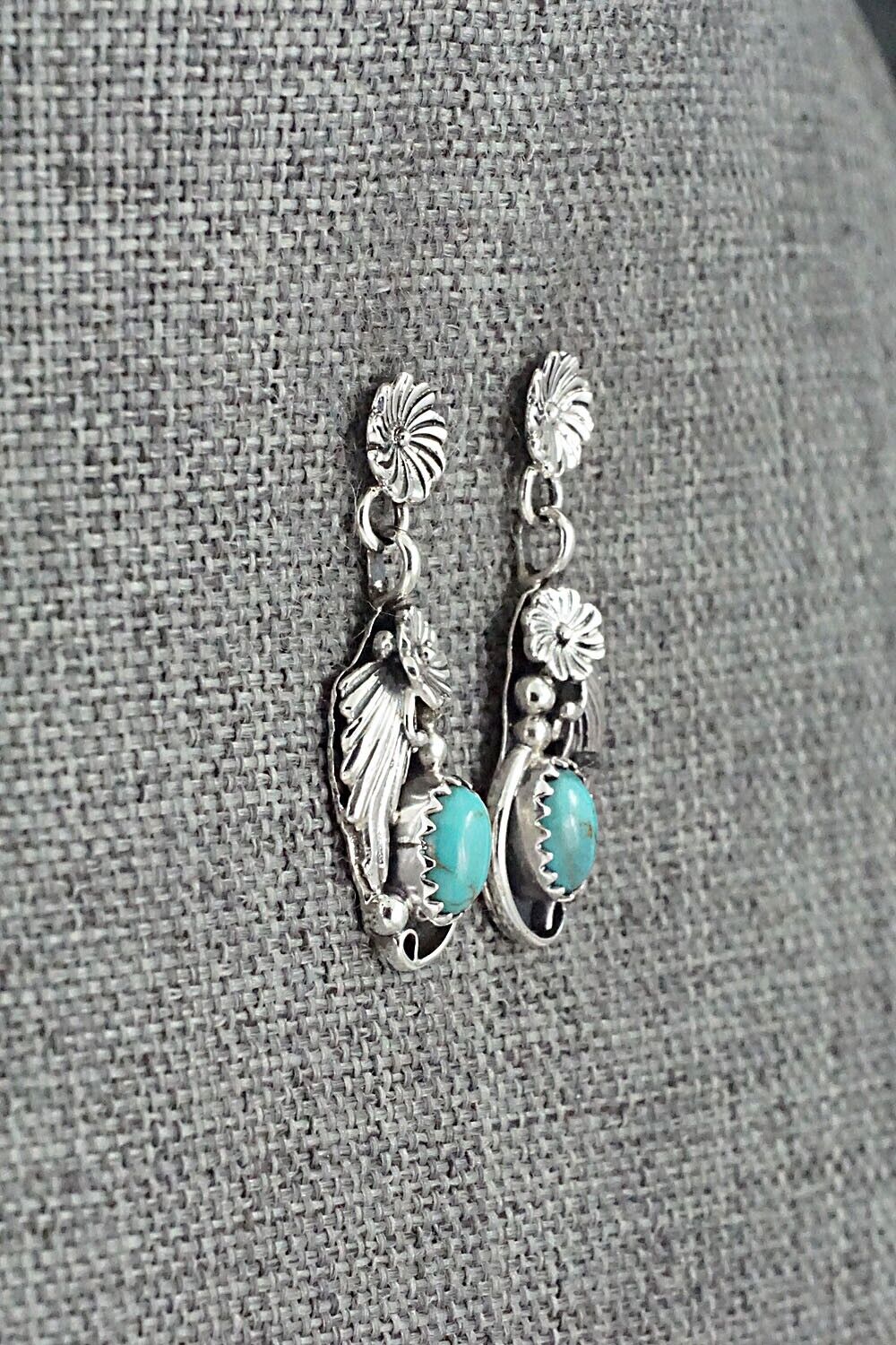 Turquoise & Sterling Silver Earrings - Verley Betone