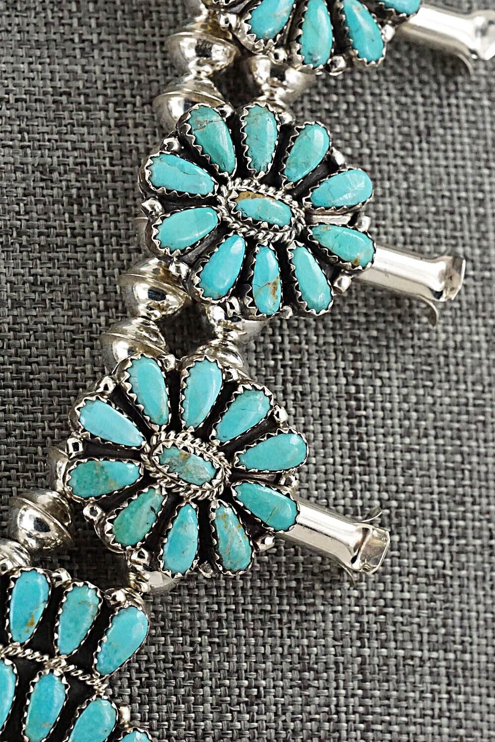 Turquoise & Sterling Silver Squash Blossom Set - Zeita Begay