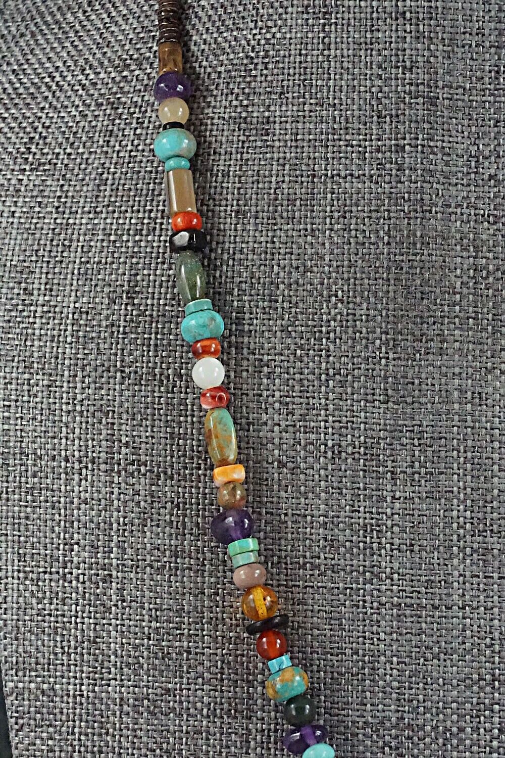 Multi-Stone and Sterling Silver Necklace - Helen Tsosie