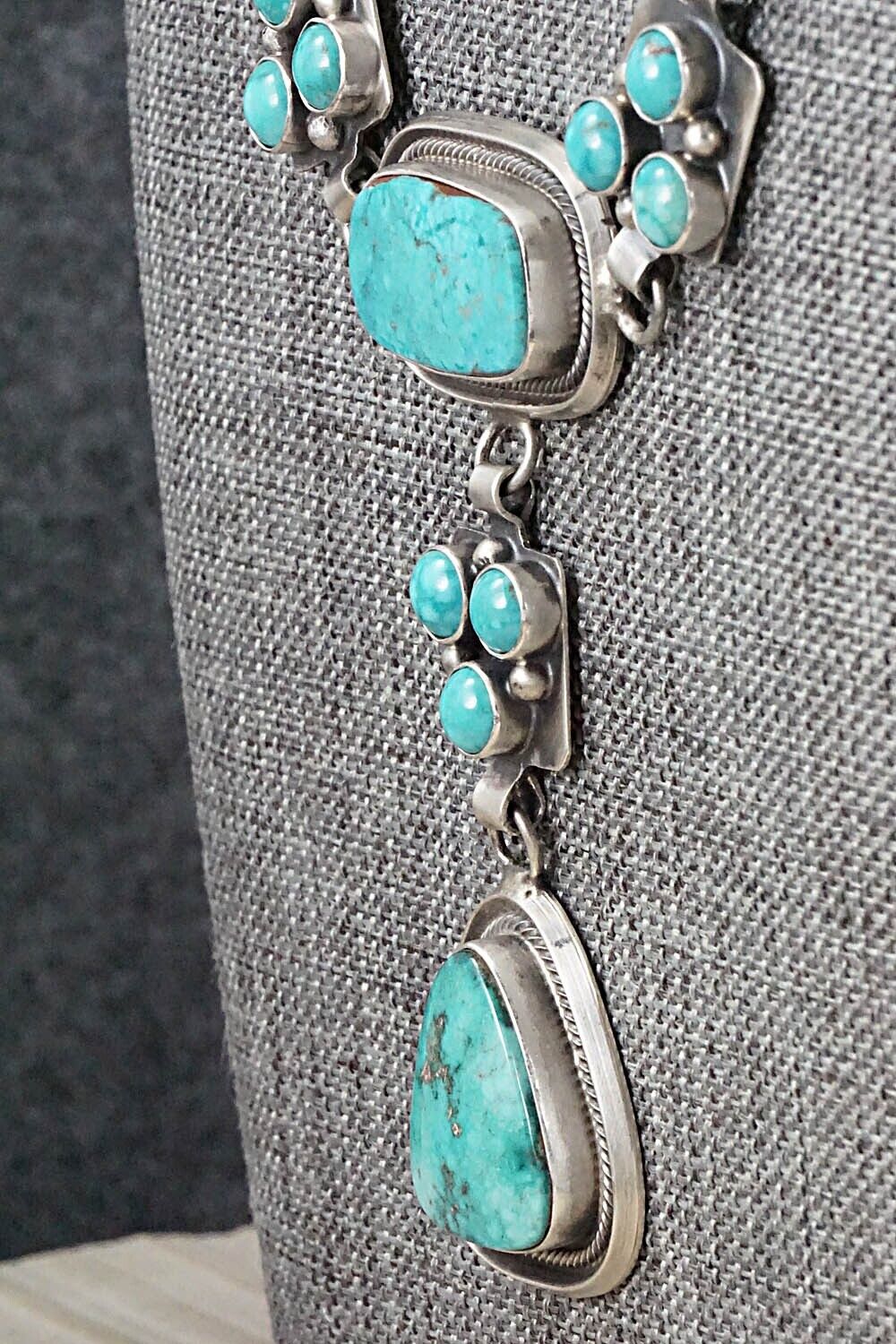 Turquoise & Sterling Silver Necklace Set - Raymond Delgarito