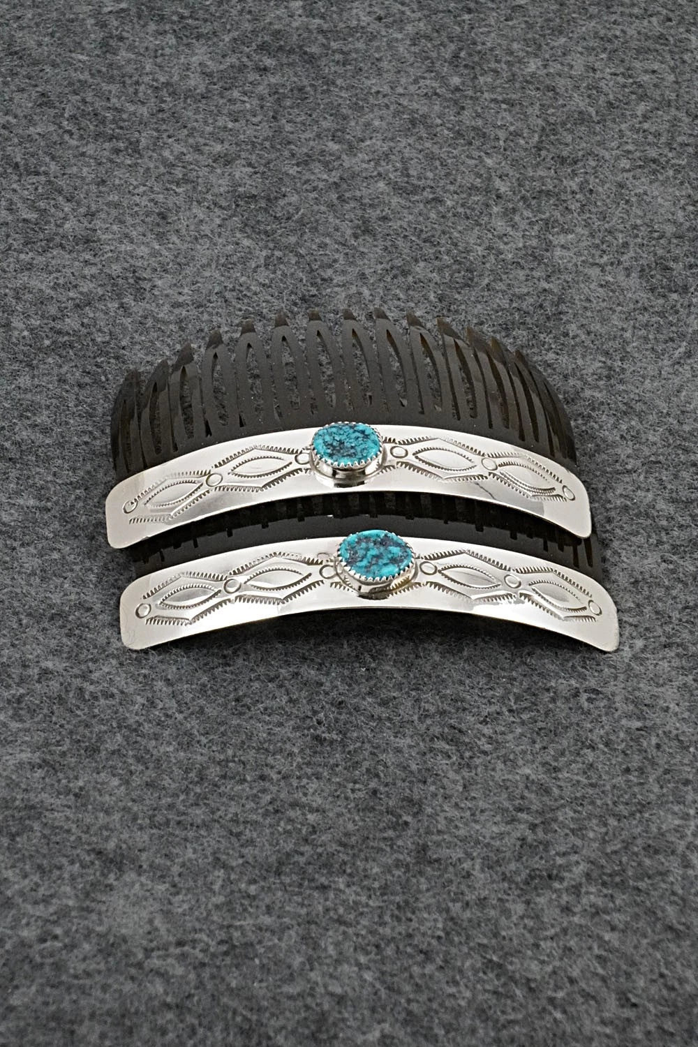 Turquoise & Sterling Silver Hair Combs - Joann Silver