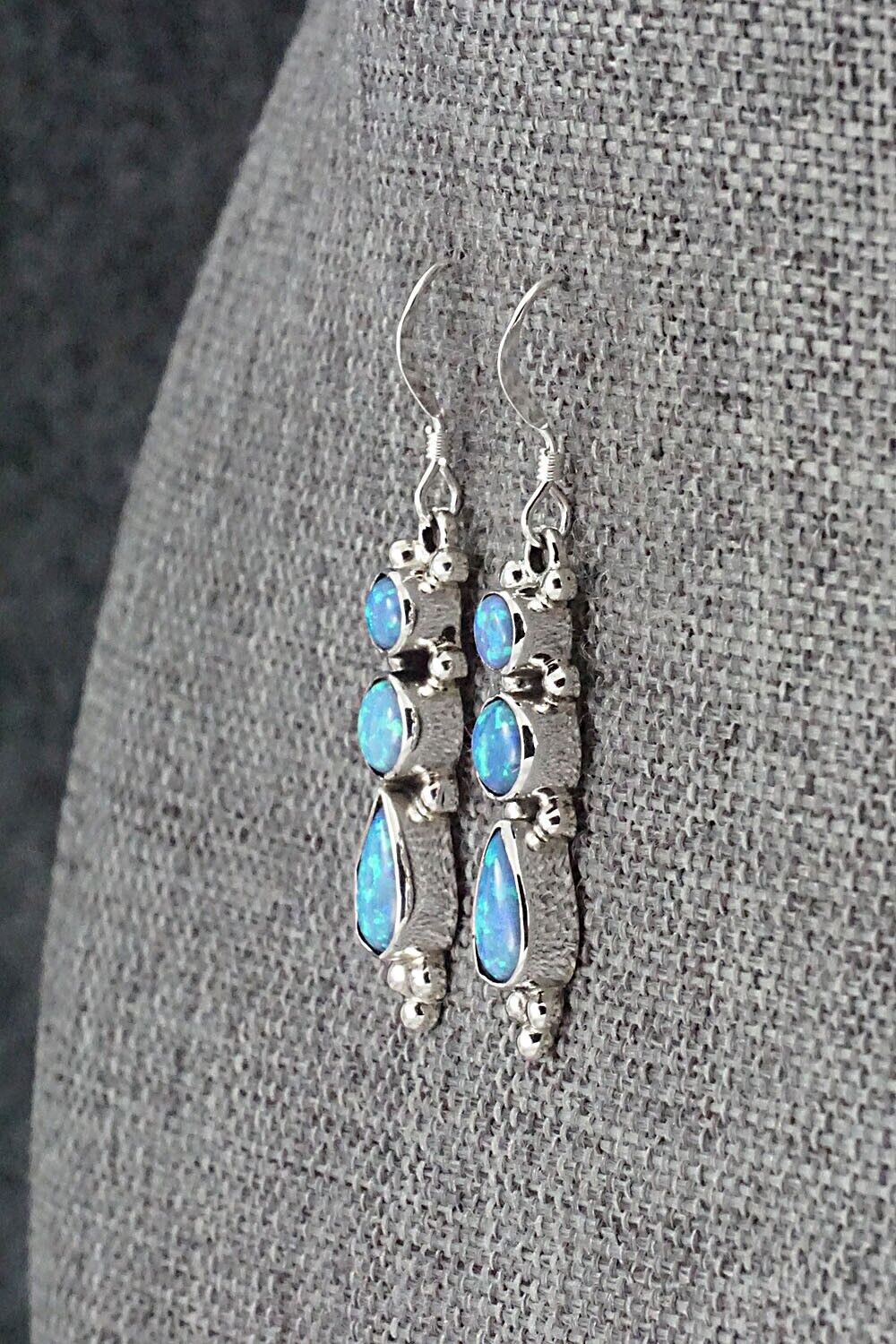 Opalite & Sterling Silver Earrings - Gary Shorty