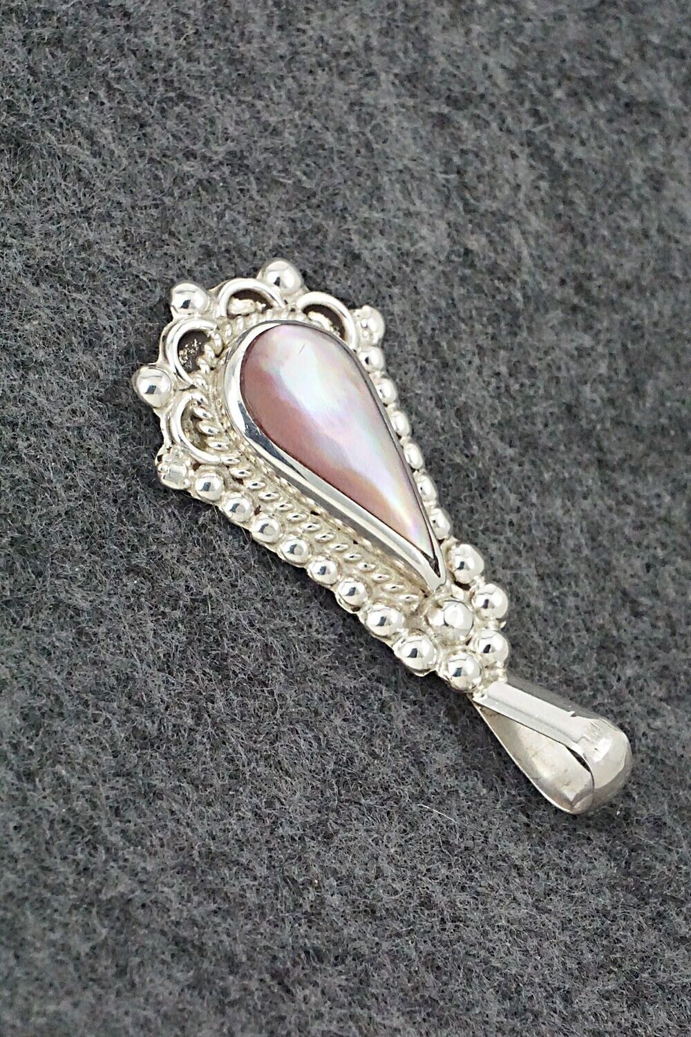 Mother of Pearl & Sterling Silver Pendant - Juanita Yatsatie