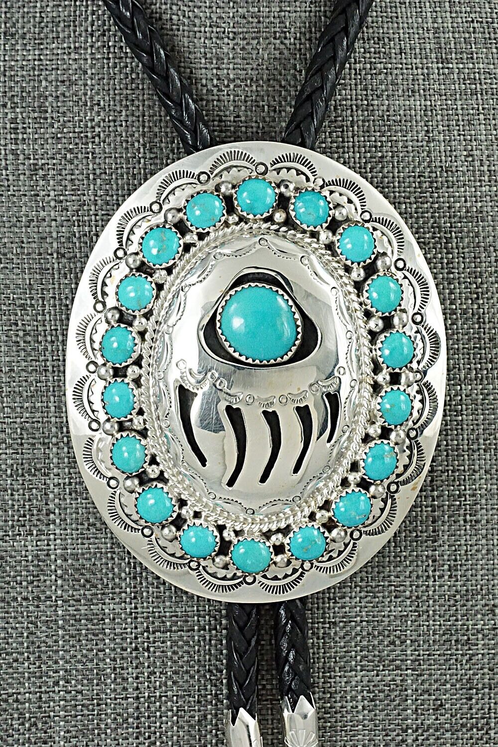 Turquoise & Sterling Silver Bolo Tie - Wilbert Muskett Sr.