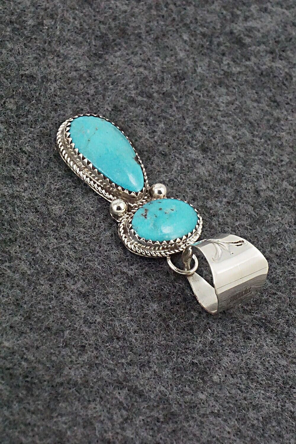 Turquoise & Sterling Silver Pendant - Ernest Hawthorne