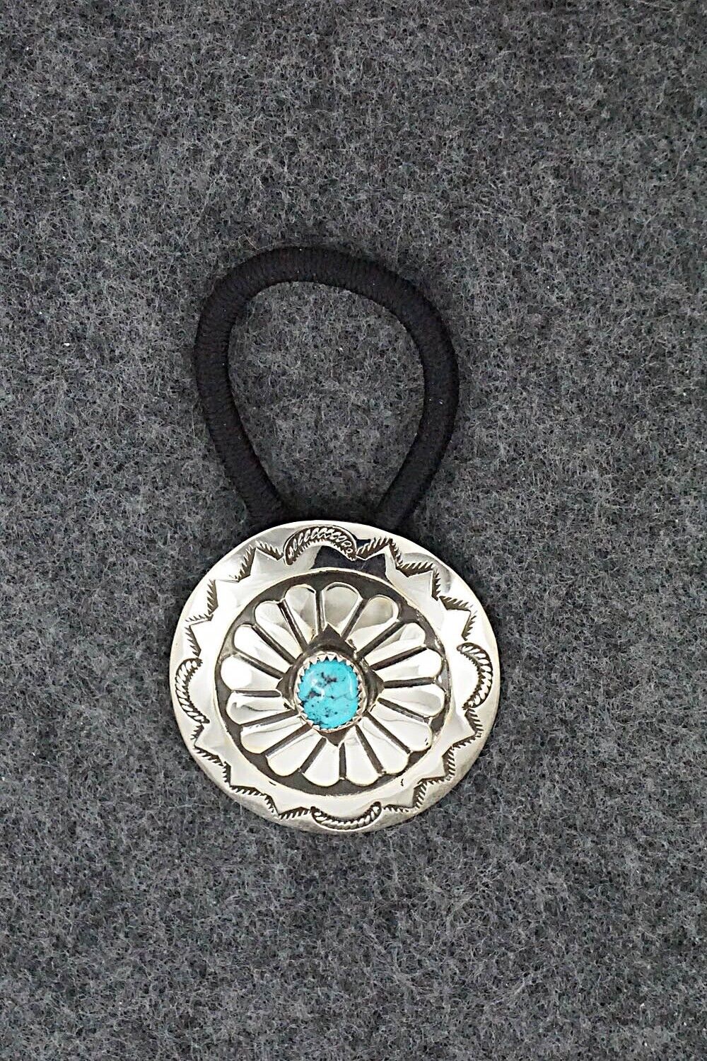 Turquoise & Sterling Silver Hair Tie - Jolene Begay