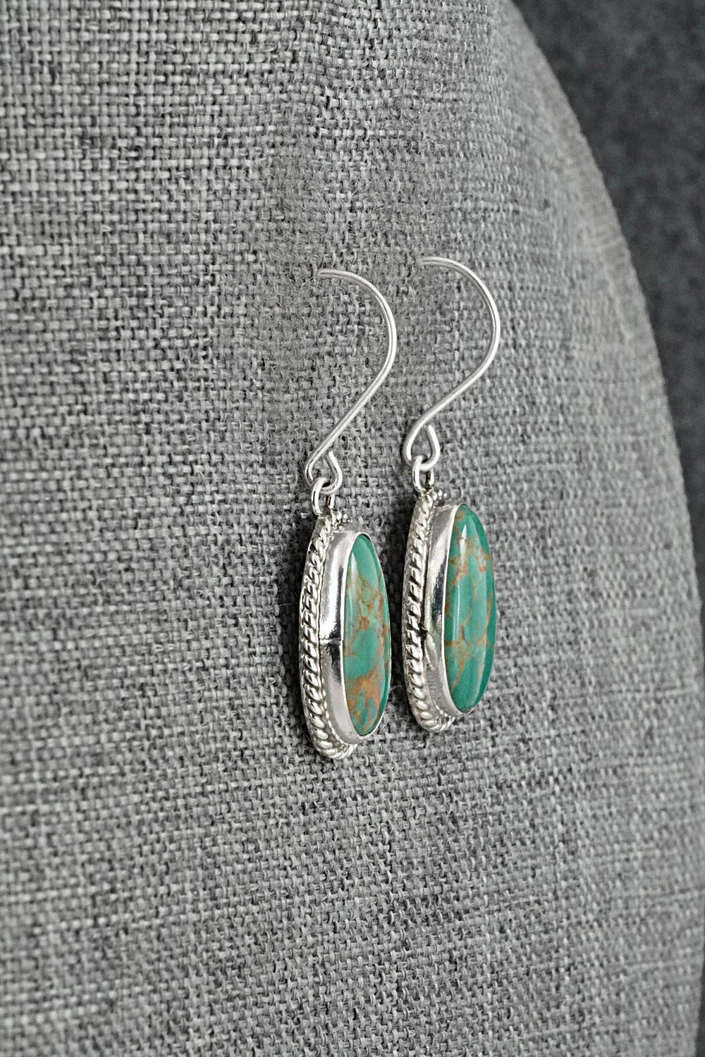 Turquoise & Sterling Silver Earrings - Eugene Gruber