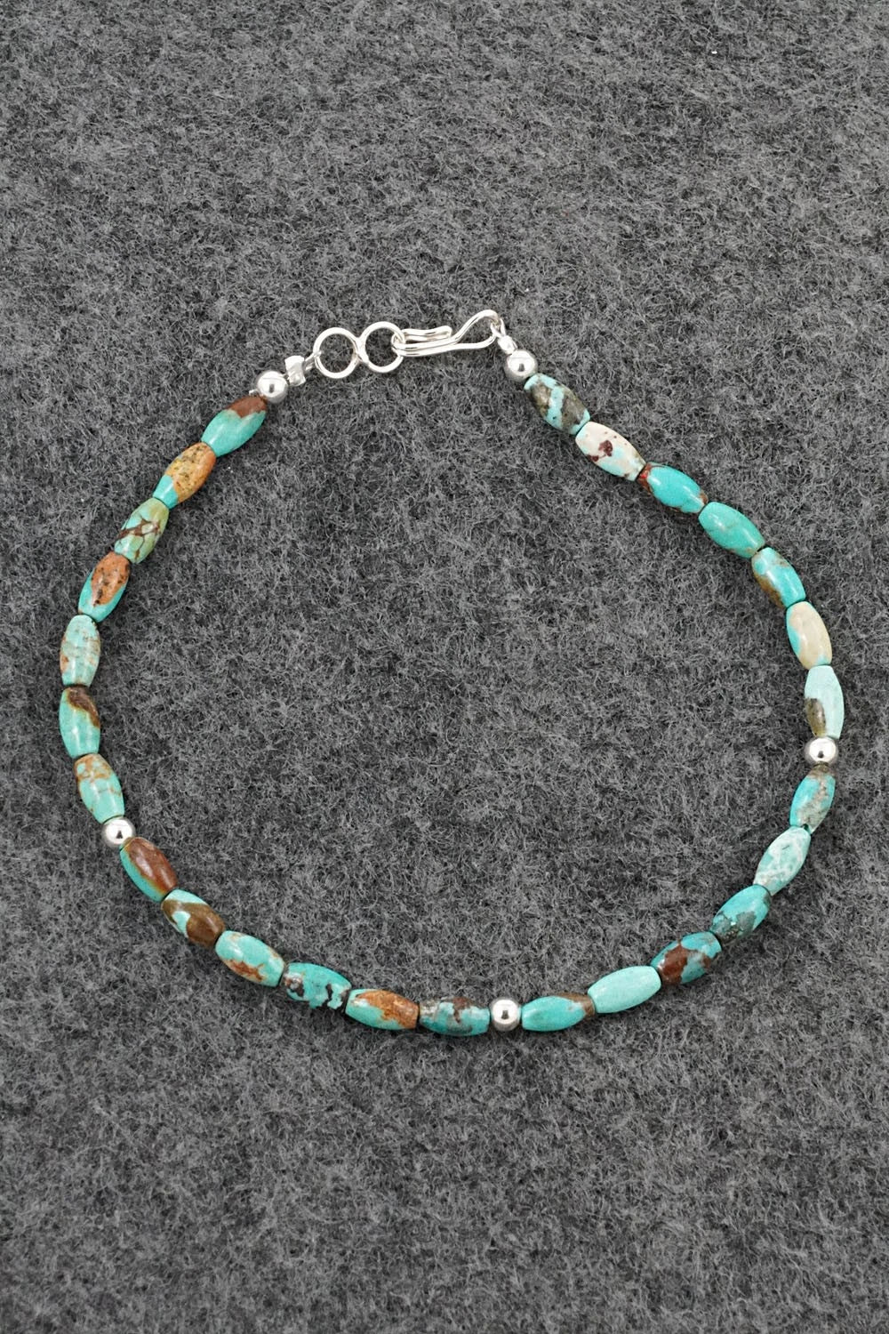 Turquoise & Sterling Silver Bracelet - Doreen Jake
