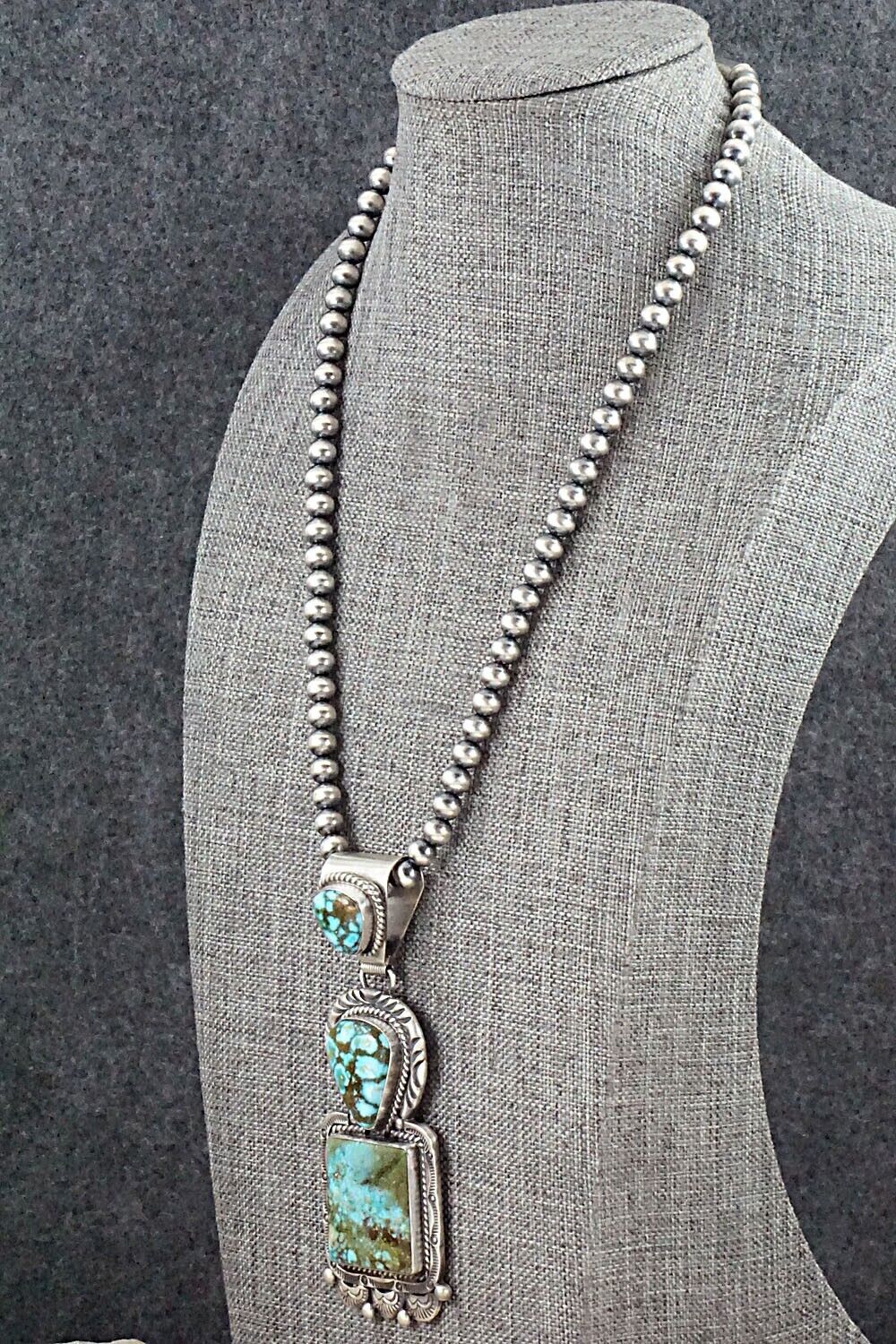 Turquoise & Sterling Silver Necklace - Raymond Delgarito