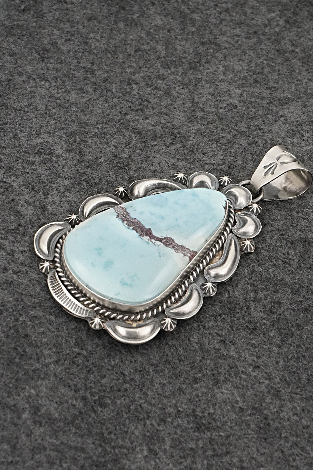 Turquoise & Sterling Silver Pendant - Raymond Delgarito