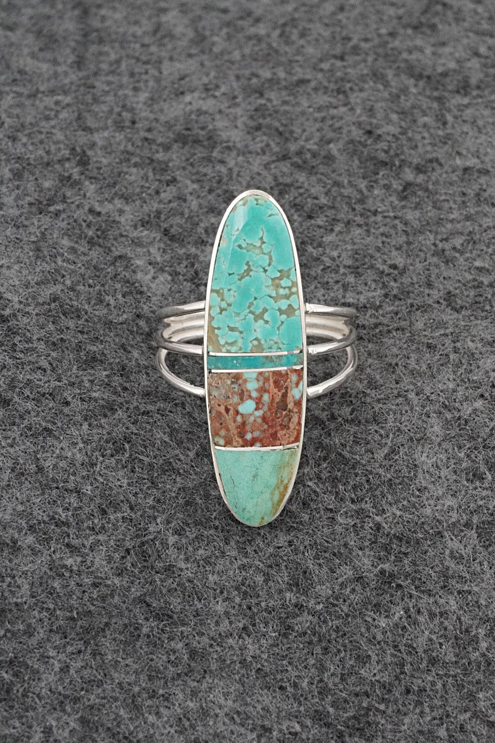 Turquoise & Sterling Silver Ring - Harold Smith - Size 9