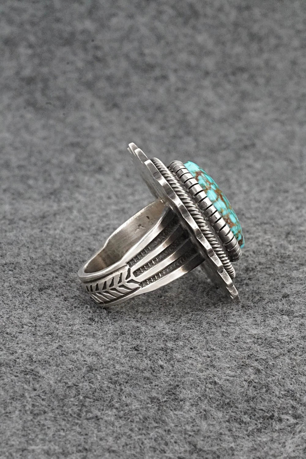 Turquoise & Sterling Silver Ring - Calvin Martinez - Size 9.5