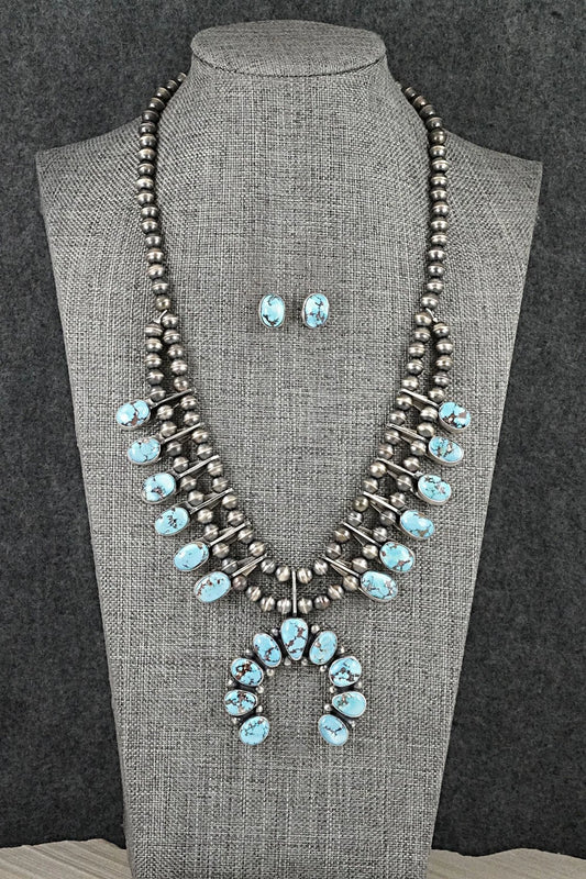 Turquoise & Sterling Silver Squash Blossom Set - Darrin Livingston