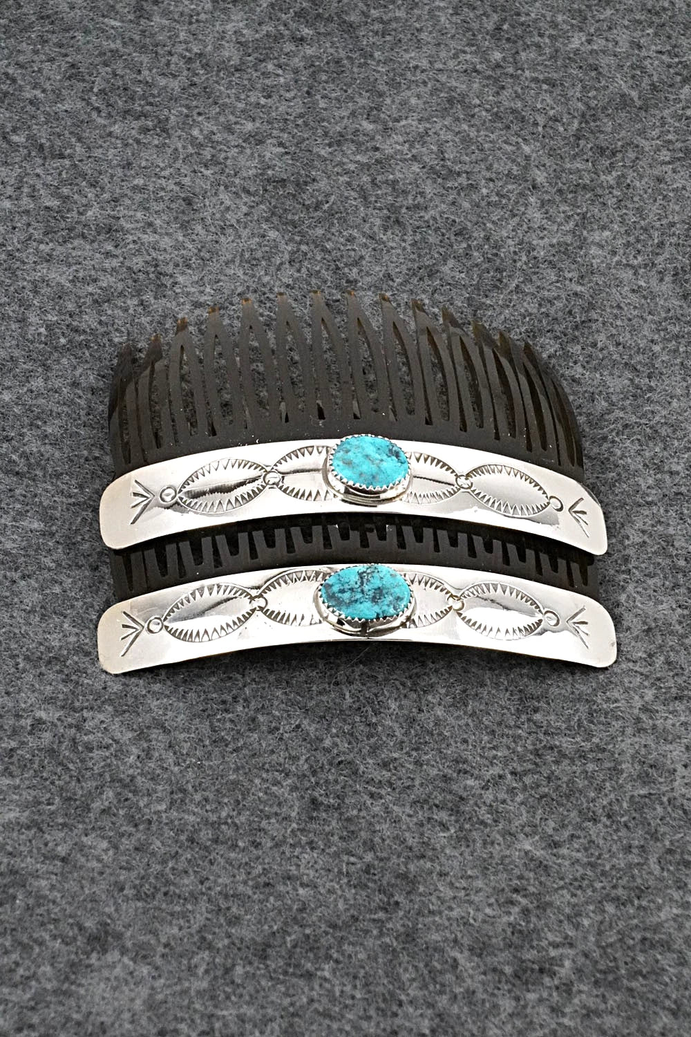 Turquoise & Sterling Silver Hair Combs - Joann Silver