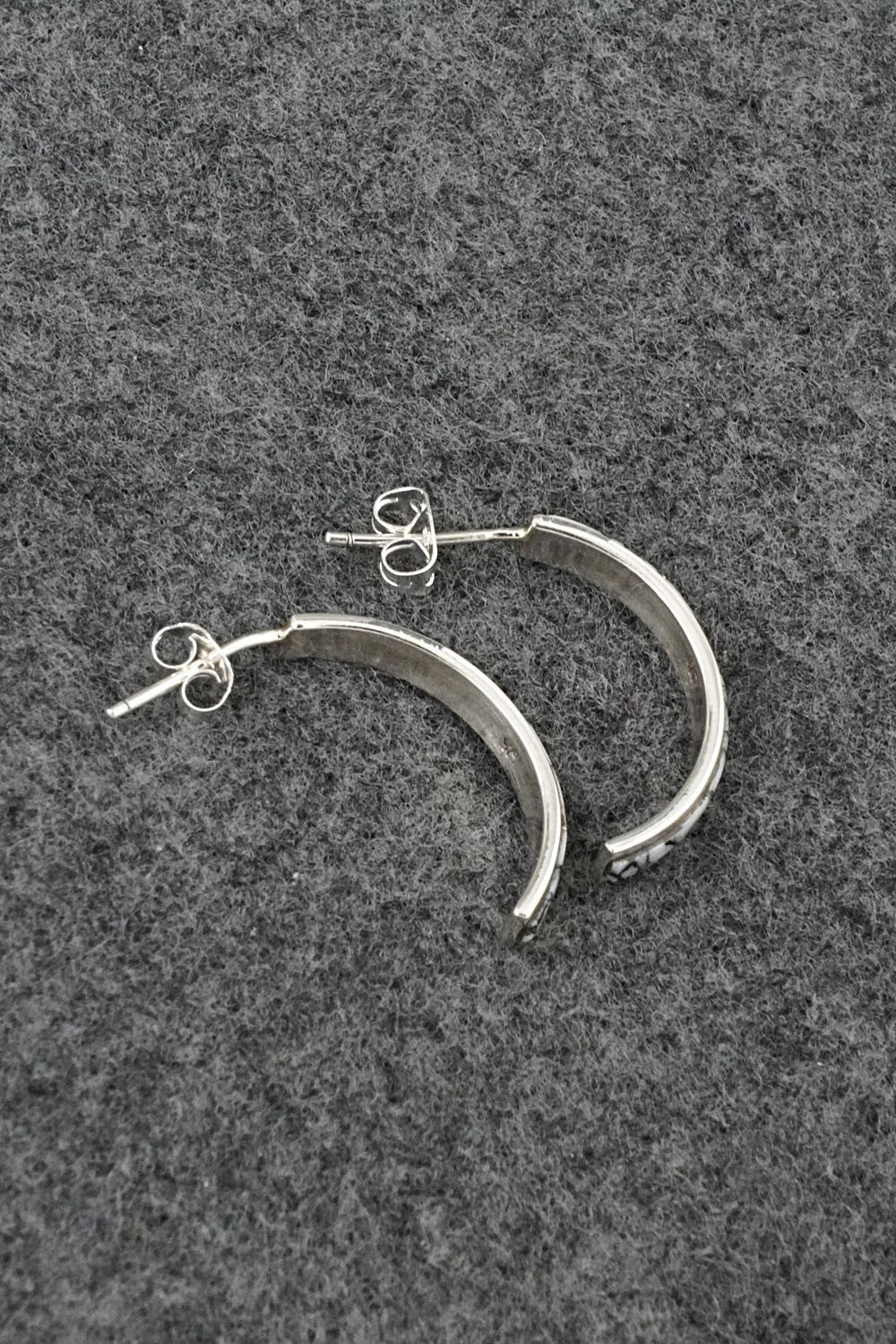 White Buffalo & Sterling Silver Earrings - Nathaniel Johnson