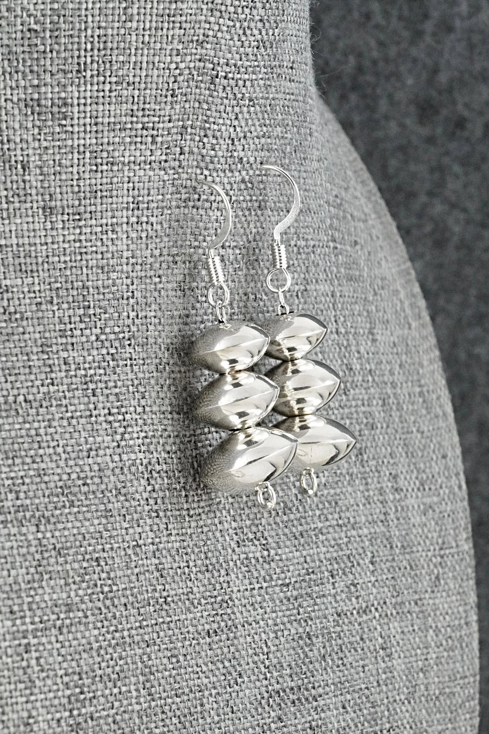 Sterling Silver Navajo Pearl Necklace & Earrings Set - Frankie Miller