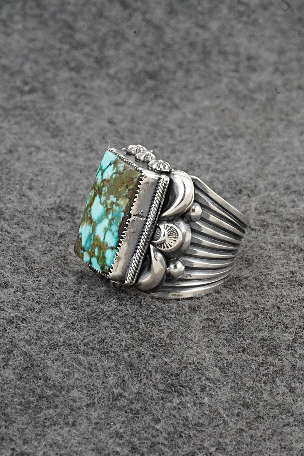 Turquoise & Sterling Silver Ring - Delbert Gordon - Size 10.5