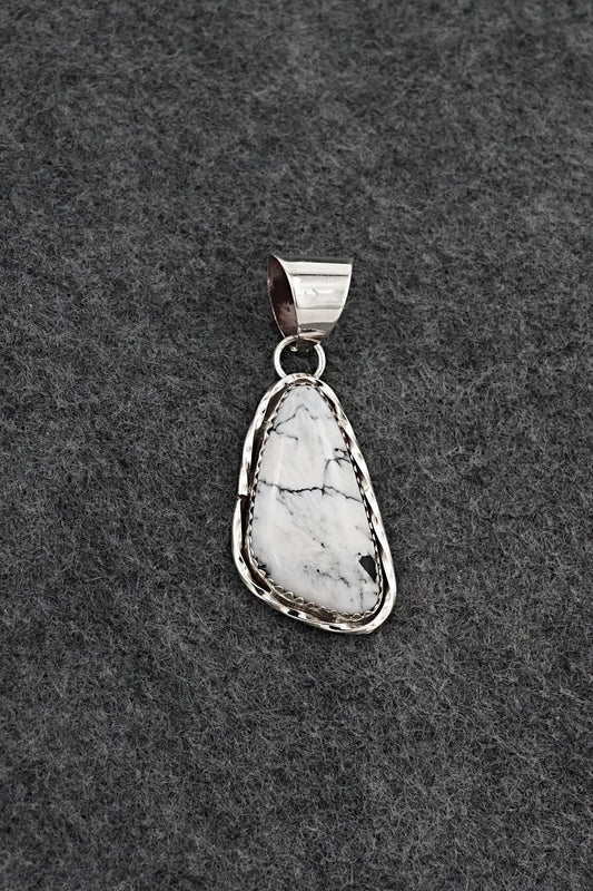 White Buffalo & Sterling Silver Pendant - Ernest Hawthorne