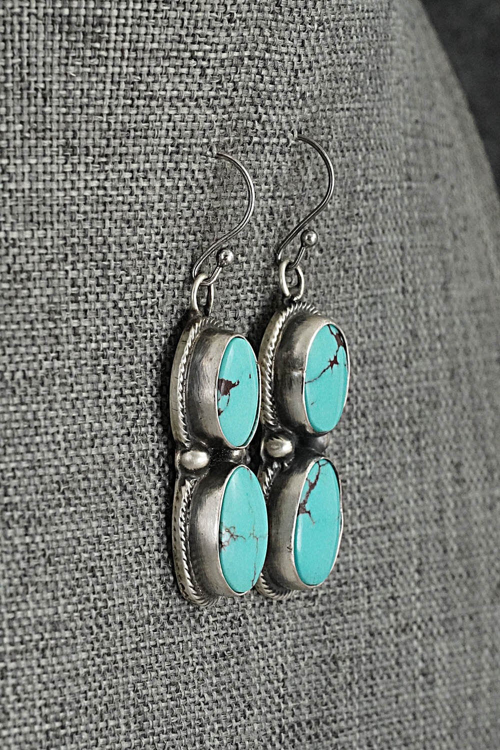 Turquoise & Sterling Silver Pendant and Earrings Set - Bobby Johnson