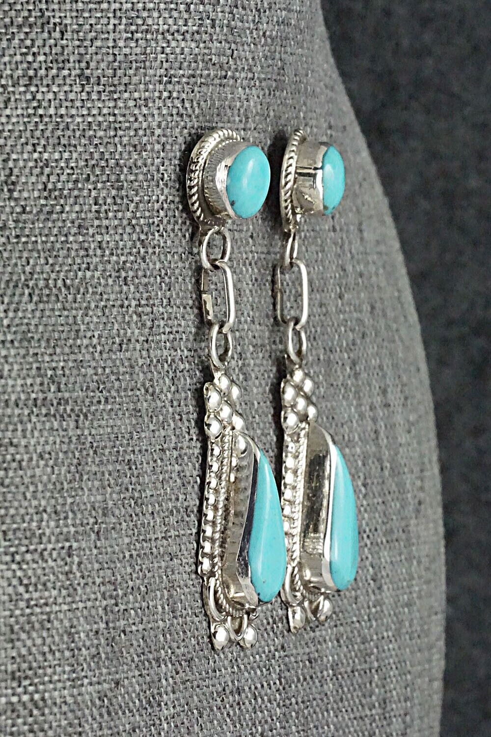 Turquoise & Sterling Silver Earrings - Joanita Yatsatee