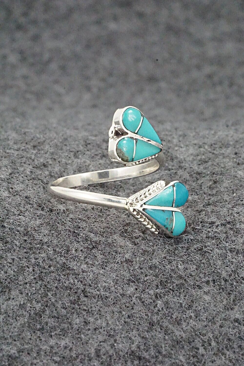 Turquoise & Sterling Silver Ring - Velda Nastacio - Size 9 Adj.