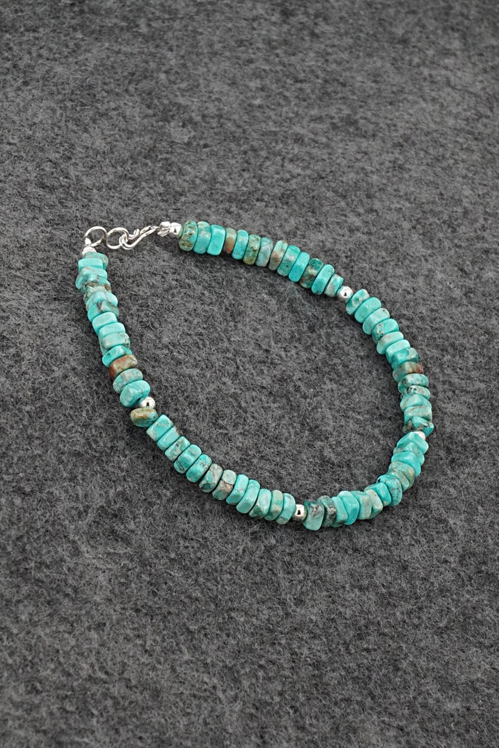 Turquoise & Sterling Silver Bracelet - Doreen Jake