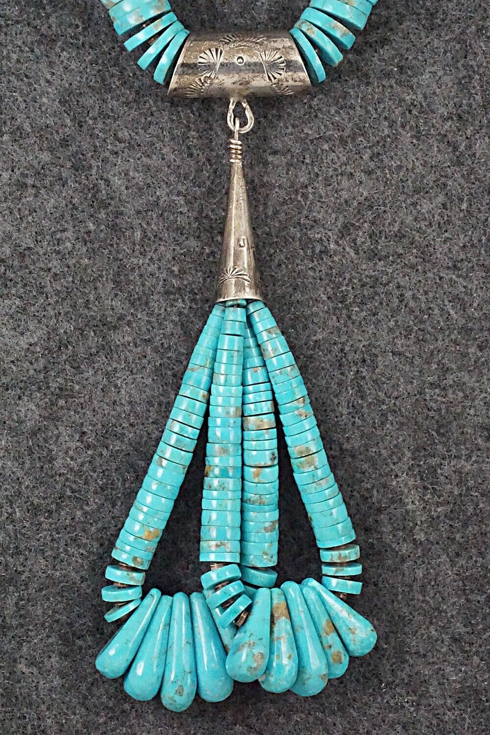 Turquoise & Sterling Silver Necklace Set - Navajo