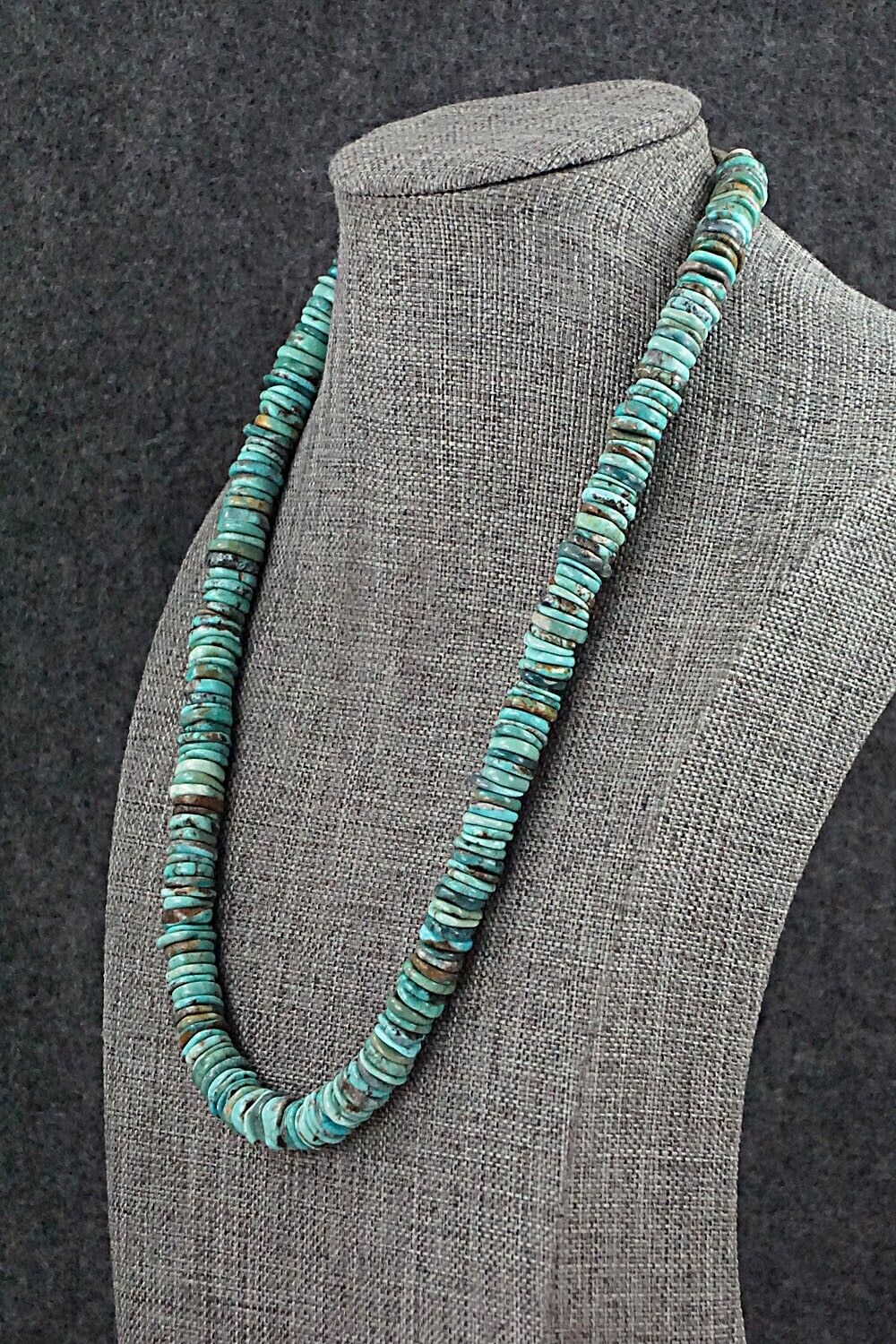 Turquoise & Sterling Silver Necklace 18" - Doreen Jake