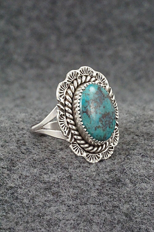 Turquoise & Sterling Silver Ring - Benjamin Martinez - Size 8.75