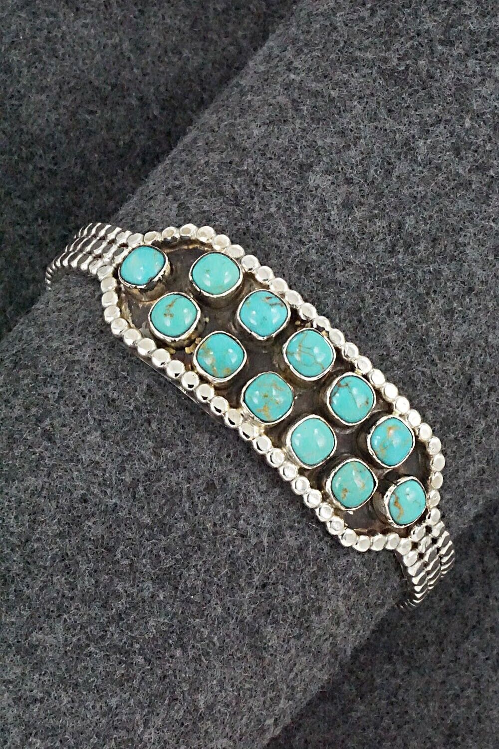 Turquoise & Sterling Silver Bracelet - Kenny Lonjose