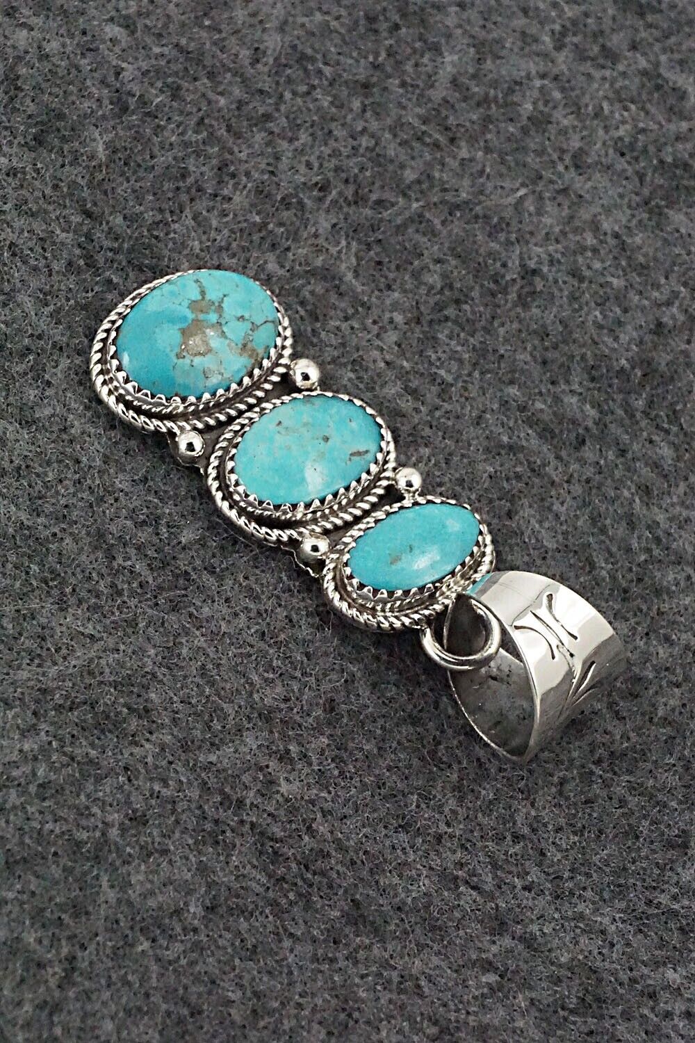 Turquoise & Sterling Silver Pendant - Ernest Hawthorne