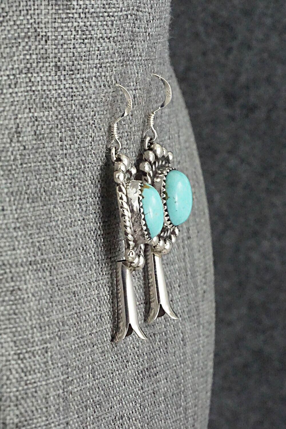 Turquoise & Sterling Silver Earrings - Vernon Johnson