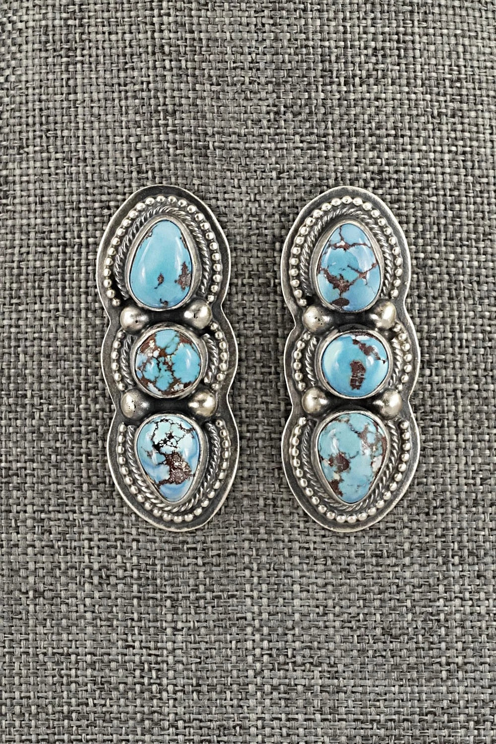 Turquoise & Sterling Silver Necklace and Earrings Set - Kathleen Livingston