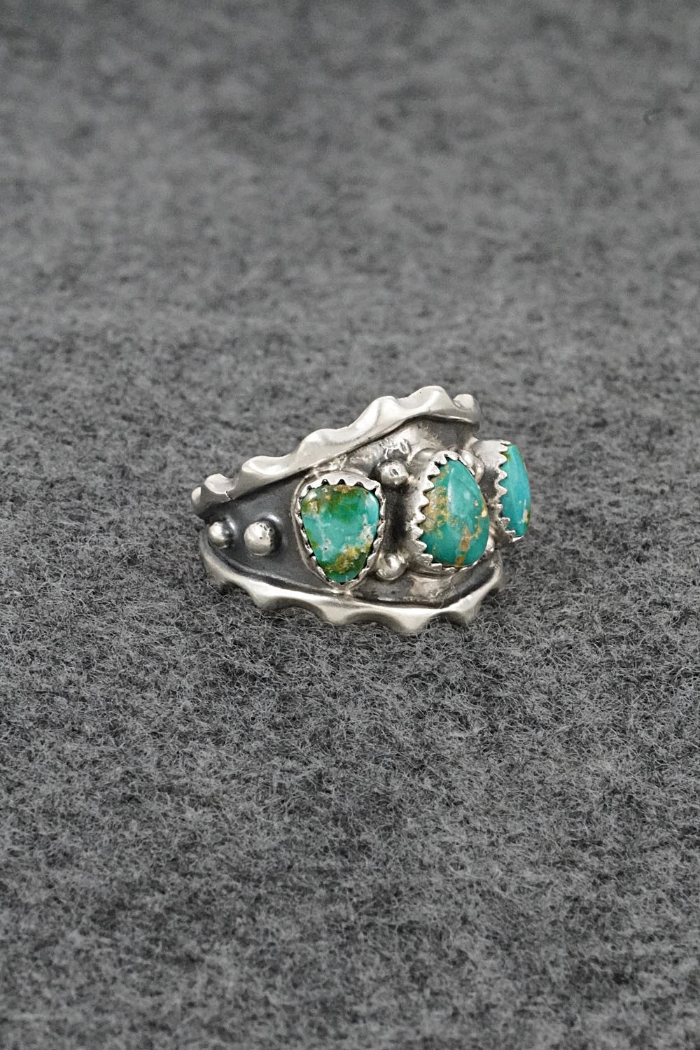 Turquoise & Sterling Silver Ring - Genevieve Francisco - Size 10