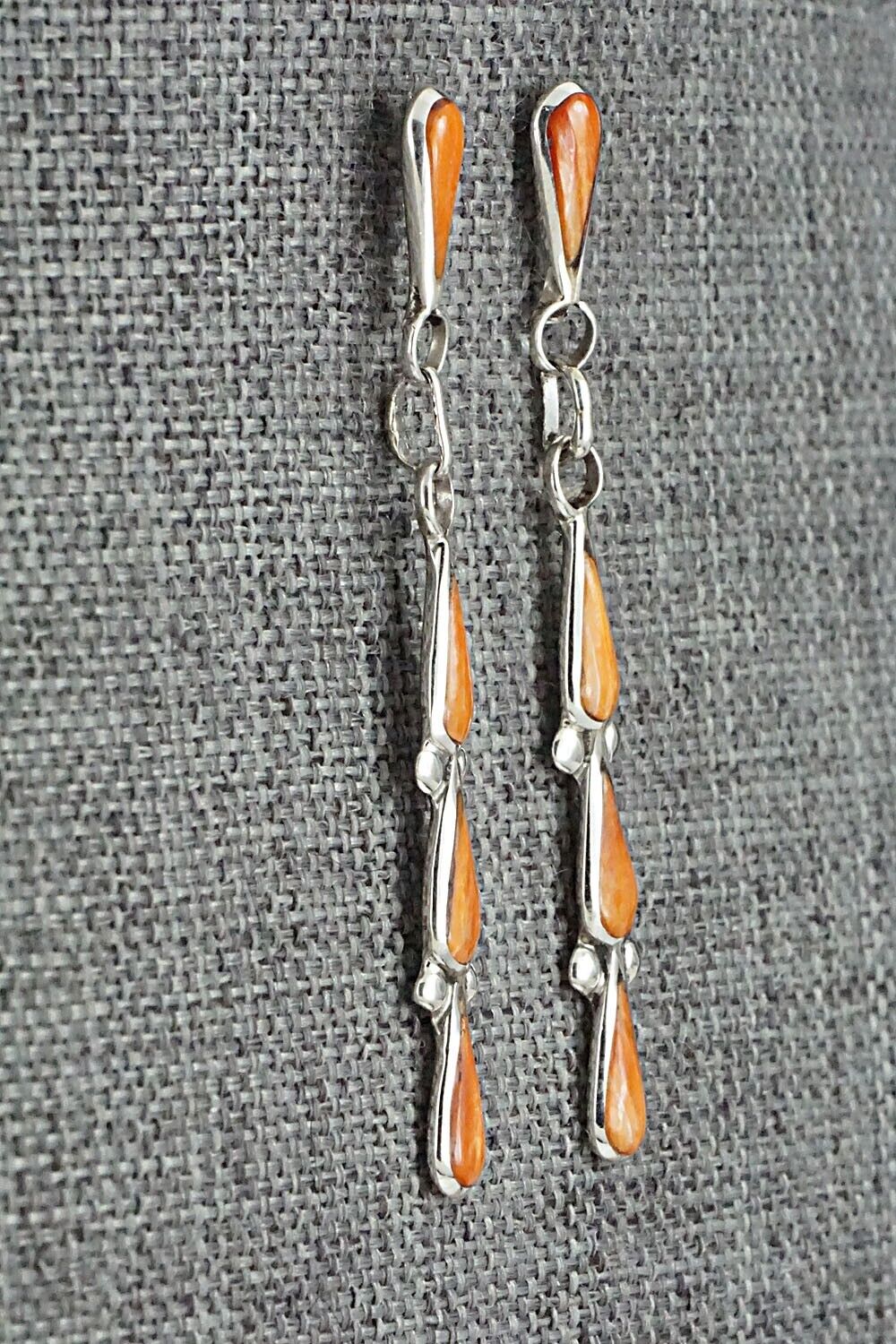 Spiny Oyster & Sterling Silver Earrings - Angela Gasper