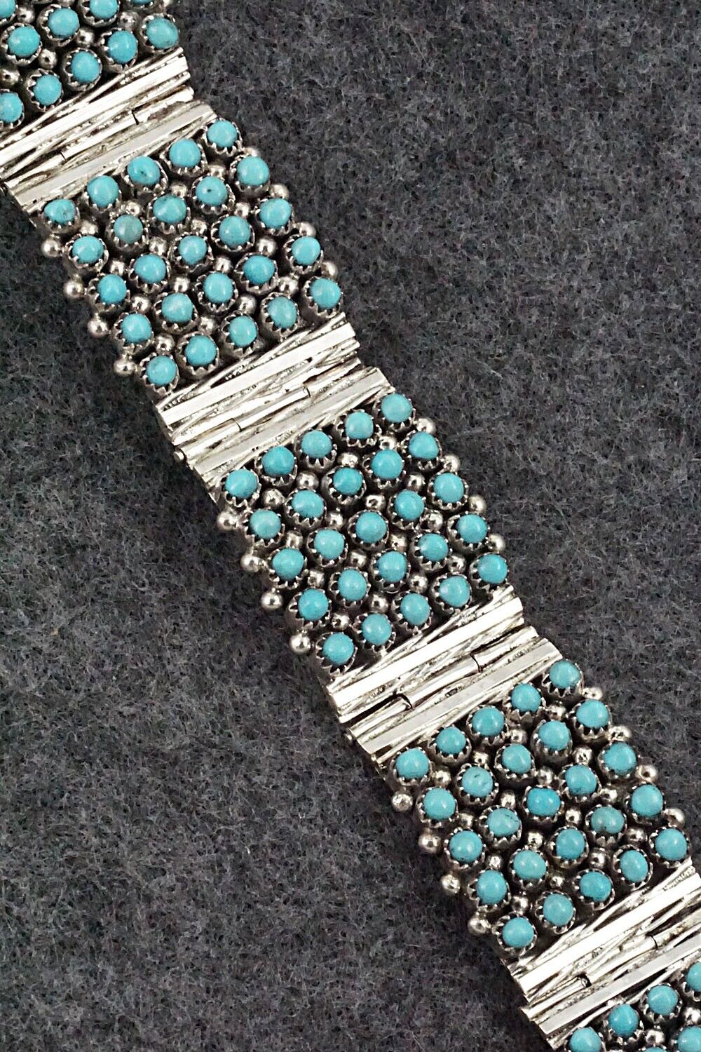 Turquoise & Sterling Silver Link Bracelet - Stephen Haloo