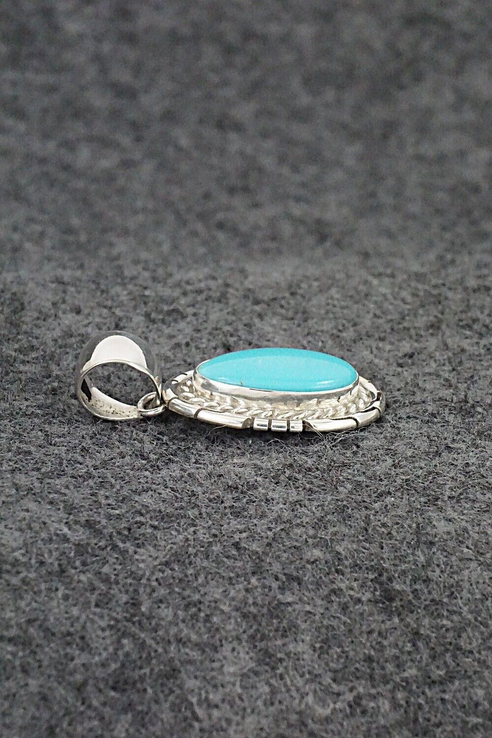 Turquoise & Sterling Silver Pendant - Johnny Frank