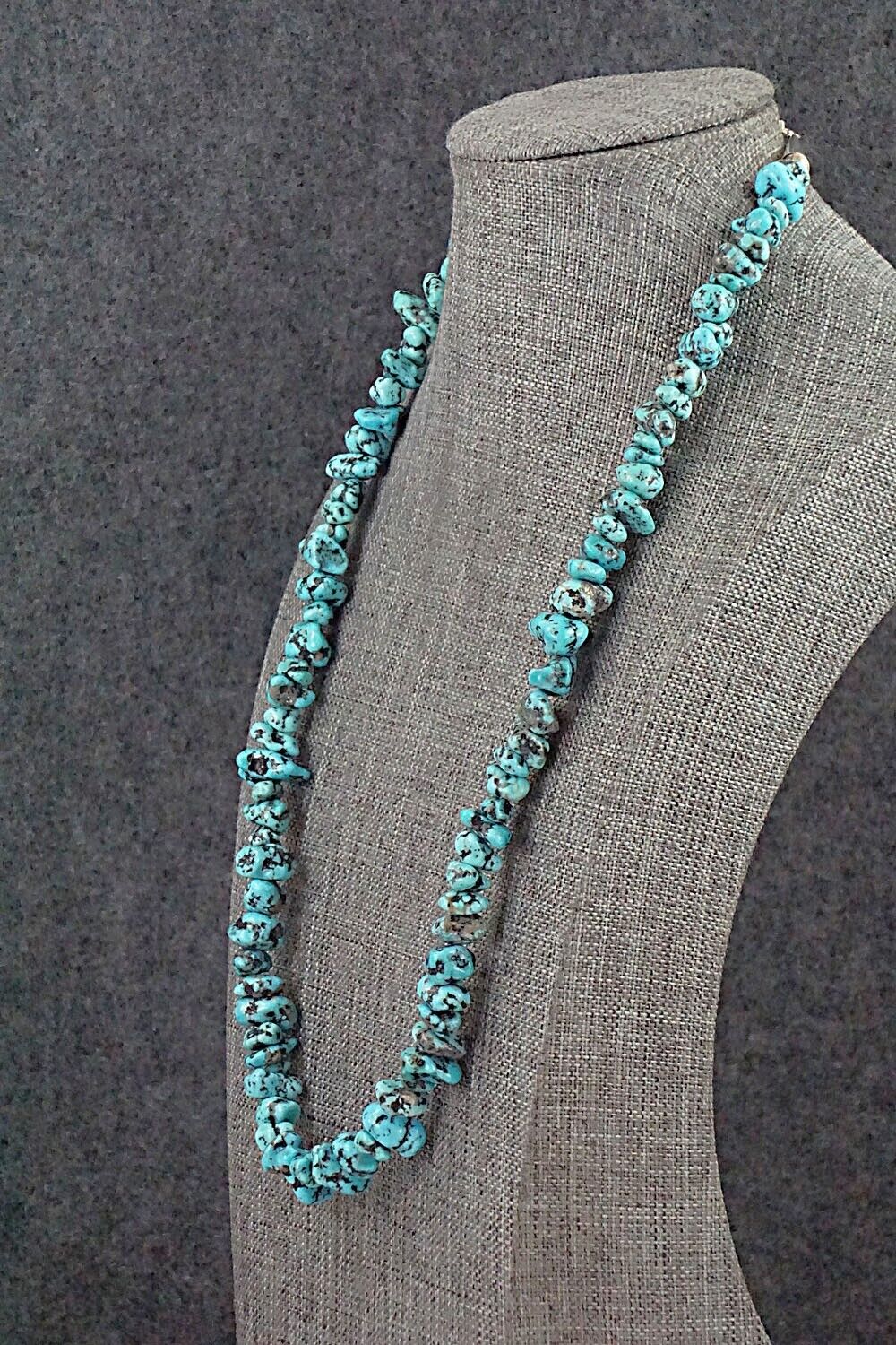 Turquoise & Sterling Silver Necklace 22" - Louise Joe