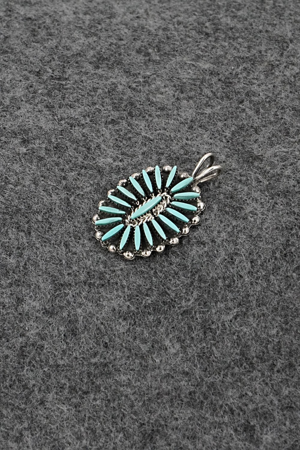 Turquoise & Sterling Silver Pendant - Fritzon Owaleon