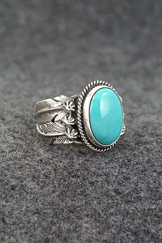 Turquoise & Sterling Silver Ring - Bobby Platero - Size 6.5