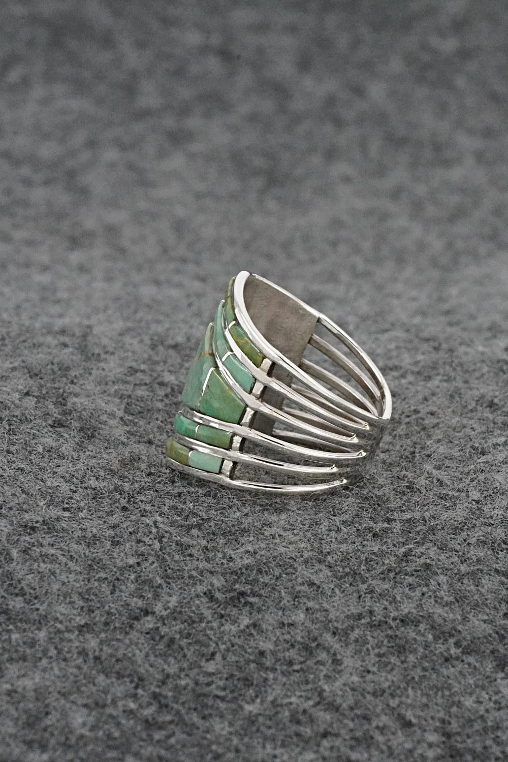 Turquoise & Sterling Silver Ring - Andrew Enrico - Size 7.5