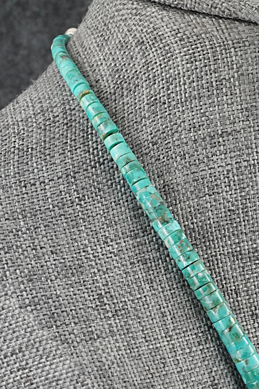 Turquoise & Sterling Silver Necklace 18" - Doreen Jake